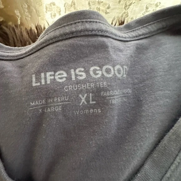 Life Is Good Blue Short Sleeve Tee Pumpkin Spice Graphic - Picture 2 of 2